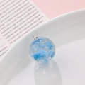 Pendentif boule en résine nuages et ciel bleu lumineux avec anneau argenté - Boule de Nuage en Fibre Bleue (30#)