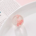 Perle ronde en résine lumineuse avec pétales roses et paillettes pour bijoux DIY - Boule Scintillante sans Trou Rose (33#)