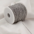 Accessoire DIY : chaîne O en métal argenté de 1,5mm sur rouleau pour bijoux - 1 Mètre / K Blanc/Argent