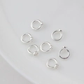 Silver DIY jewelry link loops with inlaid clear zircon stones for necklaces - Single Piece Price / White Silver