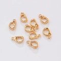 Gold plated D-shape spring ring clasps for DIY jewelry making necklaces and bracelets - Single Price / 18K Gold