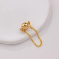 Goldener 18K Kugel-Magnetverschluss mit Sicherheitskette für Halsketten und Schmuck - 18k Gold Kugelverschluss-8mm