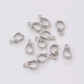 Polished silver metal lever clasps and connectors for DIY jewelry making and necklaces - Single Price / White K/Silver