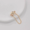 Cierre magnético bañado en oro de 18K con cadena de seguridad para joyas DIY y collares - Cierre Esférico de Oro de 14k-8mm