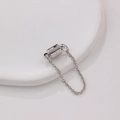 Cierre magnético de plata pulida con cadena de seguridad para joyas y pulseras DIY - Cierre Cilíndrico de Platino-6mm