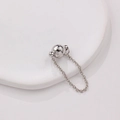 Cierre magnético de plata pulida con cadena de extensión para pulseras DIY - Platinum Spherical Clasp-8mm
