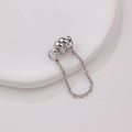 Cierre magnético plateado con cadena de seguridad O para pulsera y collar DIY - Cierre de Hamburguesa de Platino-7mm
