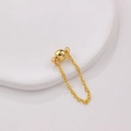 Cierre magnético chapado en oro de 14k con cadena para pulseras y collares DIY - Cierre Esférico de Oro de 18k-6mm