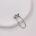 Cierre magnético plateado con cadena de extensión para collares y pulseras de bricolaje - Cierre Esférico de Platino-6mm