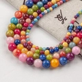 Cuentas redondas de jade natural colorido para joyería DIY en varios tamaños vibrantes - Style 52 / 12mm (30 Unidades) / Jade amarillo