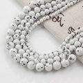 Polierte weiße Dalmatiner-Jaspis Perlen für DIY-Schmuck in verschiedenen Größen - 12mm (30 Stück) / Bodhi Jade - Stil 118