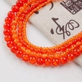 Polished natural red ice silk jade beads in multiple sizes for DIY jewelry making - 12mm (30 Counts) / Orange Red (Style 89)