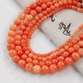 Polished natural orange jade round beads for DIY jewelry in various sizes 4-12mm - 4mm (10 Counts) / Cream Yellow Jade - Style 66