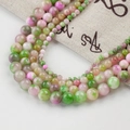 Pink and teal gradient natural stone beads in various sizes for DIY jewelry making - Loose Beads Set / 4mm (10 Pcs) / Persian Jade - Pink Green Gradient (Style 48)