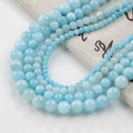 Polierte hellblaue Natursteinperlen in verschiedenen Größen für DIY-Schmuck - Größe XL (Groß) / Himmelblau (Stil 74)