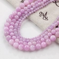 Natur-Lavendel-Jadestrang-Rundperlen mit Glanzfinish für DIY-Schmuckherstellung - Große Packung / Extra groß / Beige Jade Typ 82