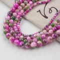 Mix di perline rotonde in giada persiana magenta e verde per creazione gioielli fai da te - 8mm / Giada Persiana Stile 44
