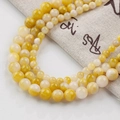 Milk tea natural jade round beads for DIY jewelry making in yellow and white tones - 12mm (30 Counts) / Persian Jade (39)
