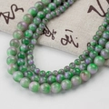 Teal and lavender natural jade round beads for DIY jewelry making handmade bracelets - Loose Beads Set / 4mm (10 Pcs) / Color Jade - Green Purple Two-Tone (Style 50)