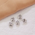 Set of five silver alloy lace heart pendants with clear resin crystal insets for DIY - Silver Small Rhinestone Heart (4#)