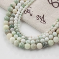 Three strands of natural light green jade beads in varied diameters for DIY jewelry - 4mm (10 Counts) / Maotian Jade (41)