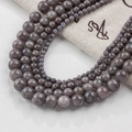 Natural grey labradorite stone beads in multiple sizes for DIY jewelry making - Beige Jade Type 84