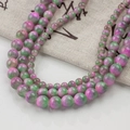 Strand of 4-12mm green and purple oil painting style Persian jade beads for jewelry making - Caijin Jade Style 46