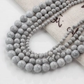 Grey marble texture round beads for DIY jewelry making in multiple sizes 4-10mm - Sea Blue Gray - Style 117