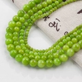 Polished 4-12mm green natural jade beads for DIY jewelry making and necklaces - 4mm (10 Counts) / Beige Jade (Style 79)