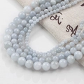 Natural light blue jade stone beads in multiple sizes for DIY jewelry making - Beige Jade Type 86