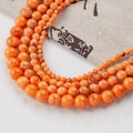 Vivaci perle naturali striate arancioni in varie dimensioni per gioielli fai-da-te - 6mm (Filo di circa 65 Pezzi) / Giada Persiana a Strisce (Stile 110)