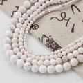 Perline di pietra howlite bianca naturale con trama marmorea per gioielli fai da te - 6mm (Filo di circa 65 Pezzi) / Bianco a Strisce (Stile 112)