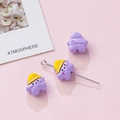 Cute purple cartoon star charms with sleeping caps and Star text for DIY jewelry making - 2#(kp6432) / Purple Star with Yellow Hat