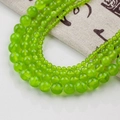 Polished emerald green natural ice silk jade round beads for jewelry making - Emerald Green (Style 101) / 4mm (10 Counts)