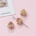 Cute star character resin bead for DIY jewelry with decorative hand-lettering back - 3#(kp6432) / Beige Brown Gingerbread Star