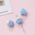Cute light blue cartoon sleep cap cloud and star alloy charms for DIY jewelry making - Light Blue Cloud Star
