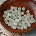 Translucent light pale green jade-like glass beads for DIY jewelry making in wooden tray - 6# Light Cyan