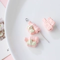 Pink bunny baby bottle DIY resin charm for necklaces and phone straps jewelry making - Pink Milk Bottle Rabbit Style (8#)