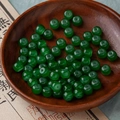 Translucent emerald green glass abacus beads for DIY jewelry making in a wooden bowl - 7# Dark Green