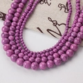 Natural round purple turquoise beads with black spiderweb patterns for DIY jewelry making - Turquoise-144