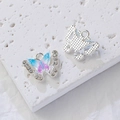 Ciondolo a farfalla colorata con ali sfumate blu-viola e strass scintillanti - Stile Sfumato Blu Viola (2#)