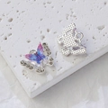 Pendaglio a farfalla scintillante con sfumatura rosa e strass per gioielli fai-da-te - Stile Sfumato Rosa Viola (5#)