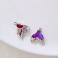 DIY Meerjungfrauenschwanz Anhänger in Pink und Blau mit metallischem Silberrahmen - Silberrahmen Pink Lila Farbverlauf Stil(2#)