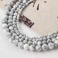 Multiple sizes of natural white howlite turquoise beads with marble veins for DIY jewelry - Turquoise-152