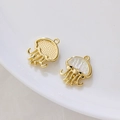 Iridescent jellyfish pendant in gold finish for DIY jewelry necklaces and earrings - Iridescent White (Gold Frame)