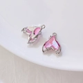 Pendentifs queue de sirène argentés avec résine rose pour la création de bijoux DIY - Style Irisé Rose à Bordure Argentée(10#)
