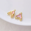 Pendentifs queue de sirène en émail rose et cristal pour création de bijoux - Style Dégradé Violet Rose à Bordure Dorée(13#)