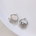 Iridescent jellyfish alloy charms with silver finish for DIY jewelry and necklaces - Blue Purple (Silver Frame)