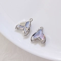 Pendentifs queue de sirène argentés avec incrustation violette irisée pour bijoux DIY - Style Nacré Violet Fantôme à Bordure Argentée(20#)