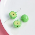 Green apple acrylic charm bead for DIY necklaces with clear central hole design - Green Apple